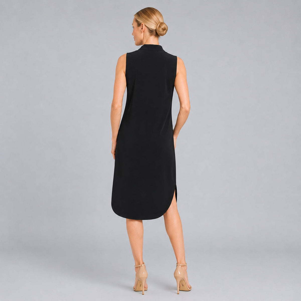 Clara Sunwoo Quality - V-Neck Tie Midi Dress - Black