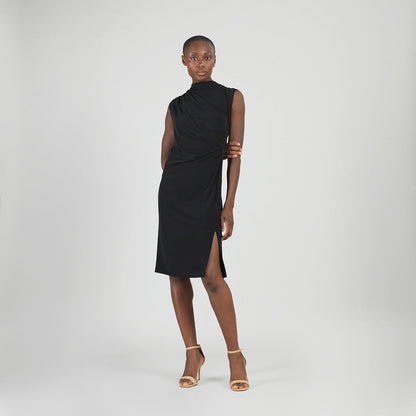 Clara Sunwoo Quality - Signature Side Slit Midi Dress - Black