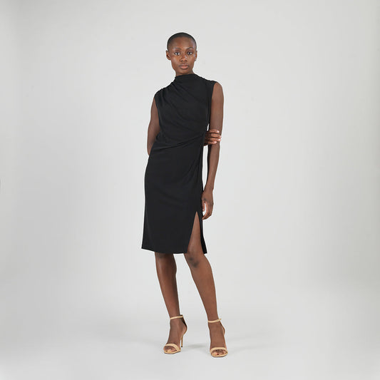 Clara Sunwoo Quality - Signature Side Slit Midi Dress - Black