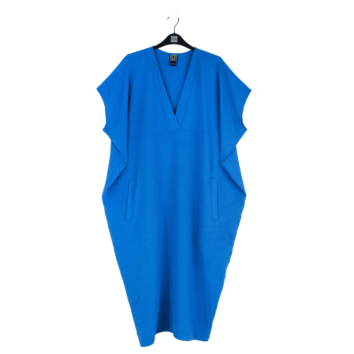 Clara Sunwoo Classic - Textured Rayon - Caftan Pocket Dress - Cobalt - Final Sale