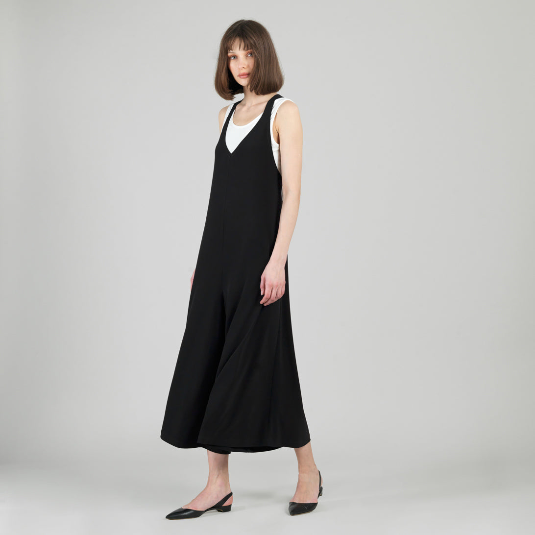 Clara Sunwoo Recommended - V-Neck Cross Back Jumpsuit - Black - Final Sale