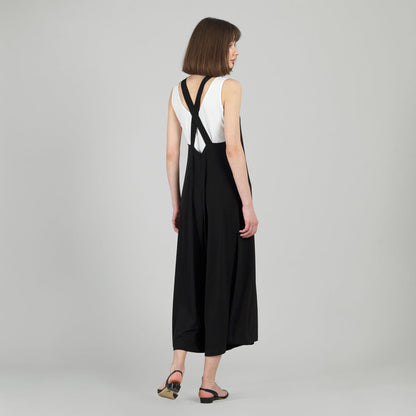 Clara Sunwoo Recommended - V-Neck Cross Back Jumpsuit - Black - Final Sale