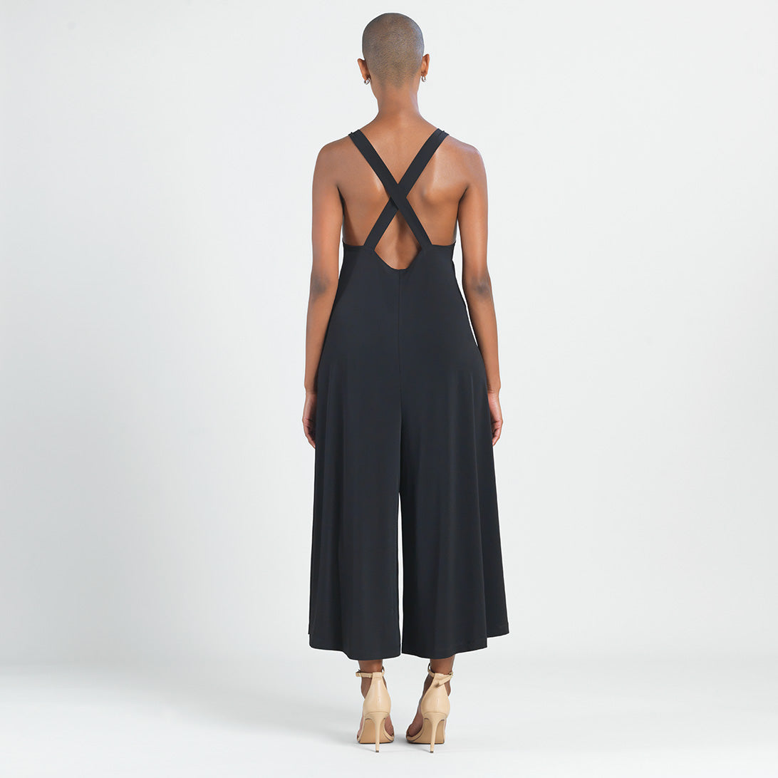 Clara Sunwoo Recommended - V-Neck Cross Back Jumpsuit - Black - Final Sale