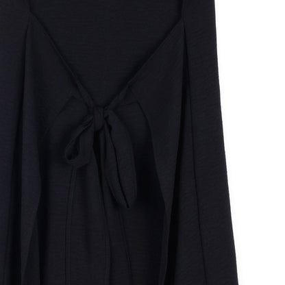 Clara Sunwoo Classic - Soft Textured Rayon - Tie Wrap Overlay Midi Dress - Black - Final Sale!
