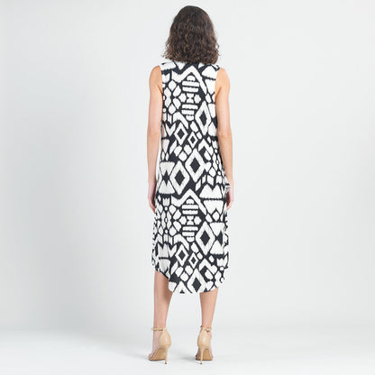 Clara Sunwoo Sale - Crinkle Pleat Knit - Crossover Tulip Hem Dress - Aztec - Final Sale!