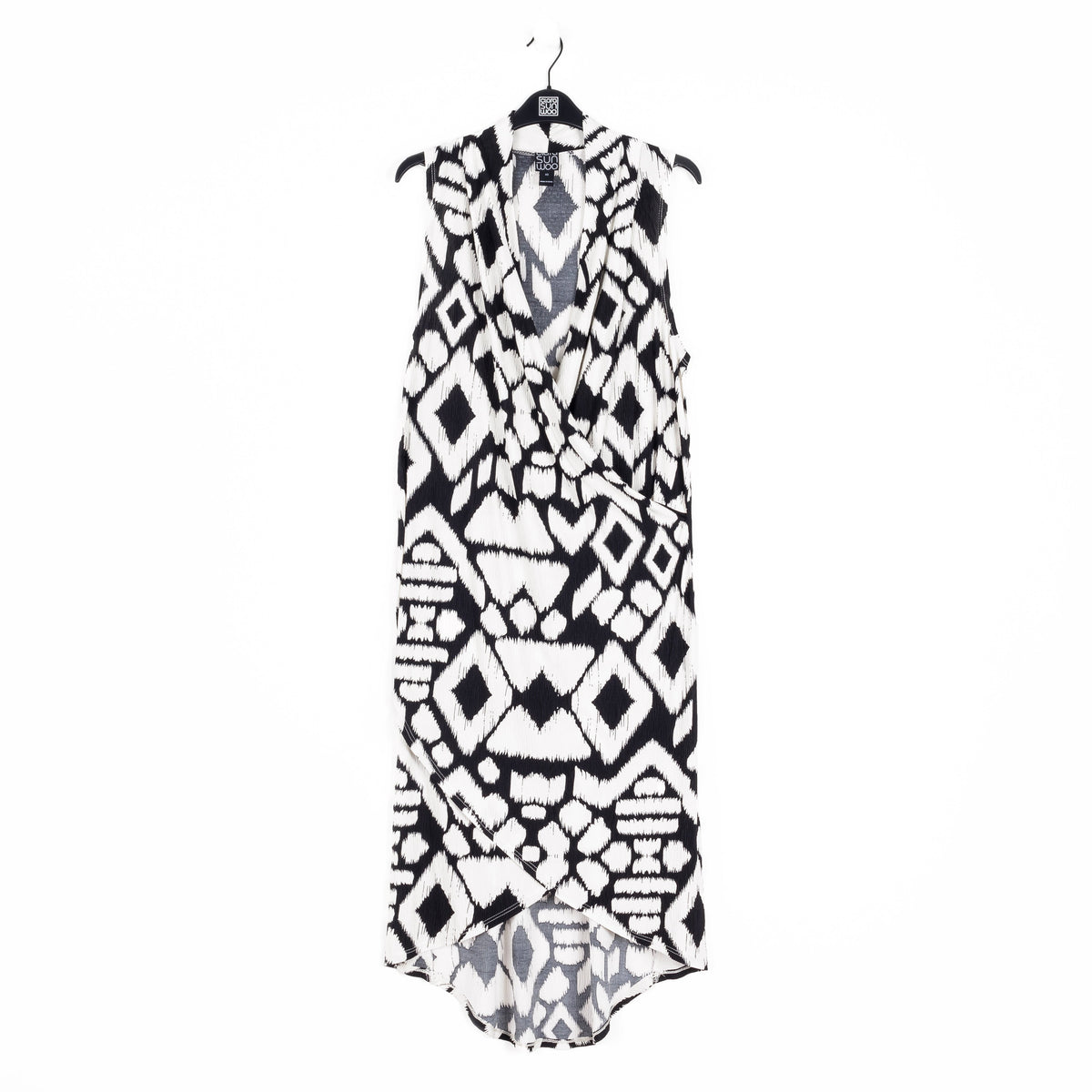 Clara Sunwoo Sale - Crinkle Pleat Knit - Crossover Tulip Hem Dress - Aztec - Final Sale!
