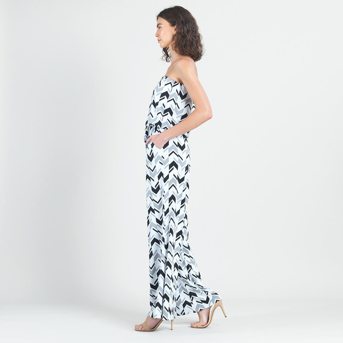 Clara Sunwoo Popular - Tube Top Pocket Jumpsuit - Chevron Stripe - Final Sale!