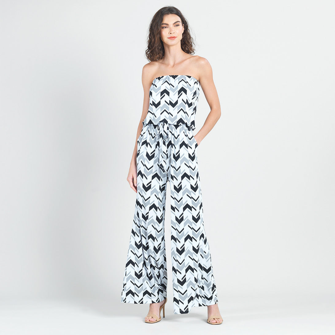 Clara Sunwoo Popular - Tube Top Pocket Jumpsuit - Chevron Stripe - Final Sale!