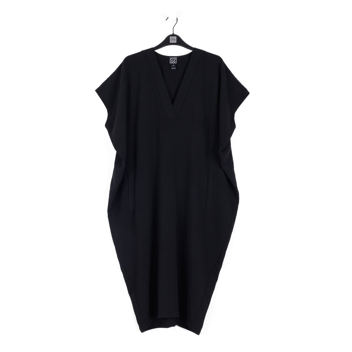 Clara Sunwoo Value - Textured Rayon - Caftan Pocket Dress - Black - Final Sale