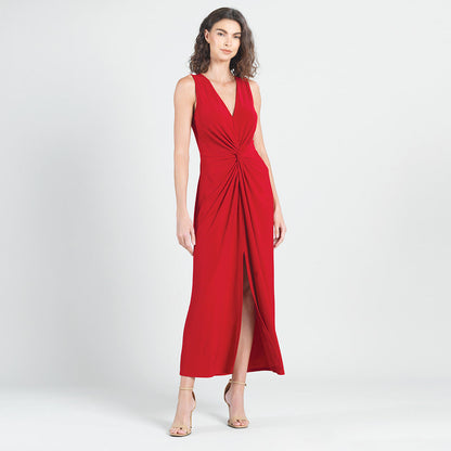 Clara Sunwoo Customer Favorite - Center Slit Maxi Dress - Red - Final Sale!