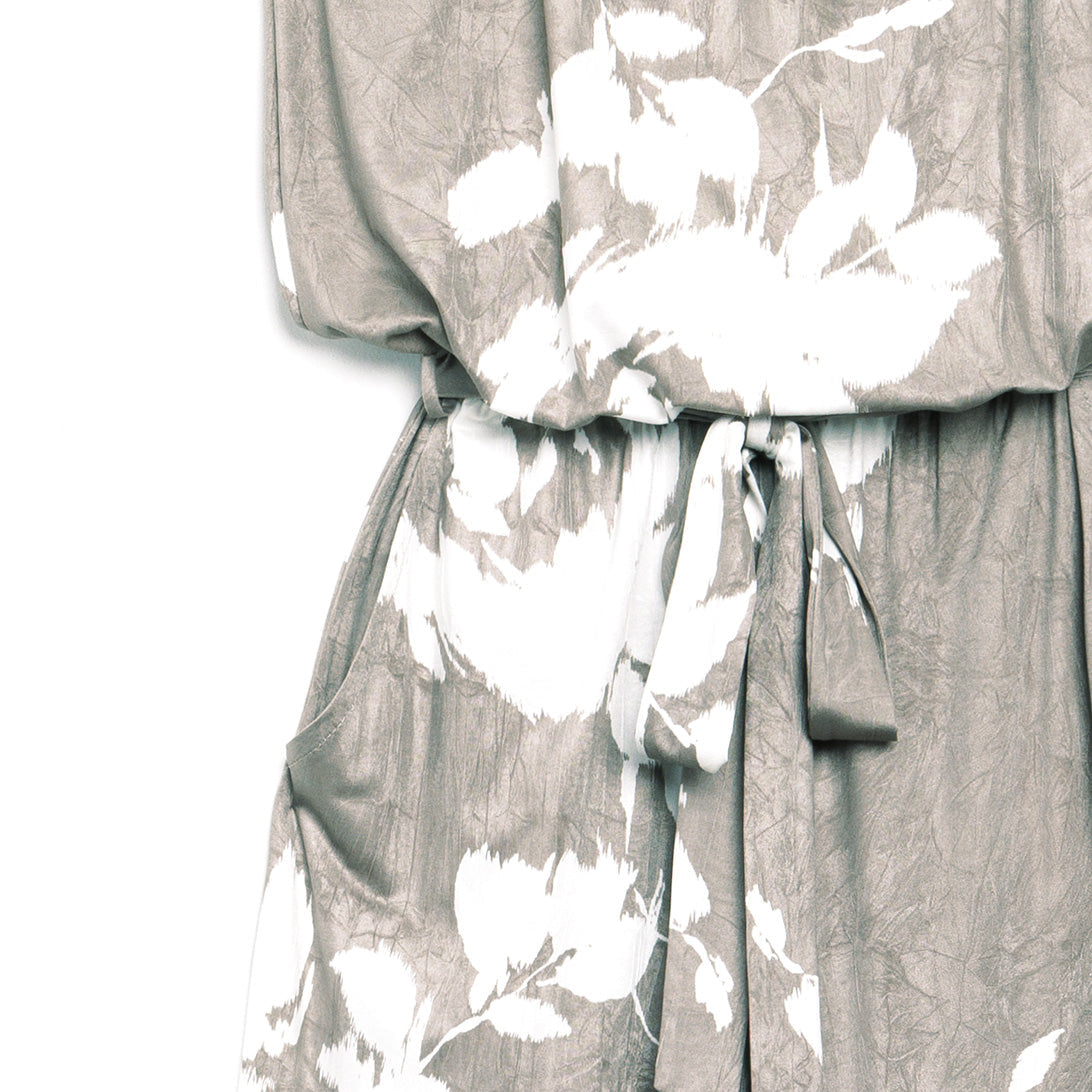 Clara Sunwoo Signature - Crush Silk Knit - Tube Top Pocket Jumpsuit - Dreamy Floral-Taupe - Final Sale!