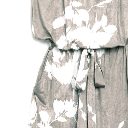 Clara Sunwoo Signature - Crush Silk Knit - Tube Top Pocket Jumpsuit - Dreamy Floral-Taupe - Final Sale!