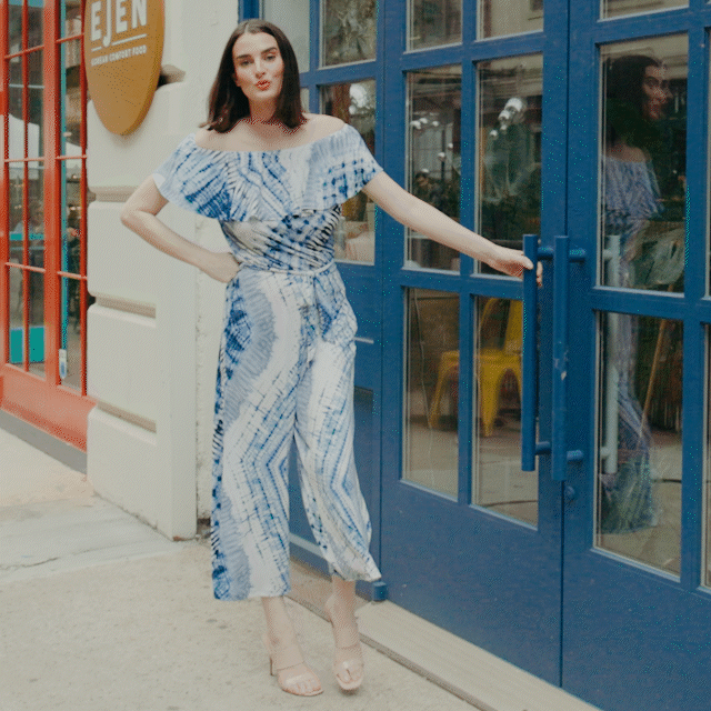 Clara Sunwoo Trusted - Ruffle Off Shoulder Pocket Jumpsuit - Acid Wash - Final Sale!