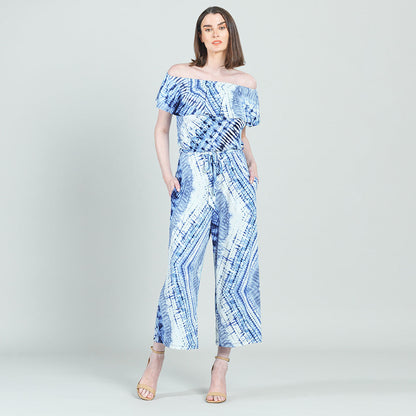 Clara Sunwoo Trusted - Ruffle Off Shoulder Pocket Jumpsuit - Acid Wash - Final Sale!