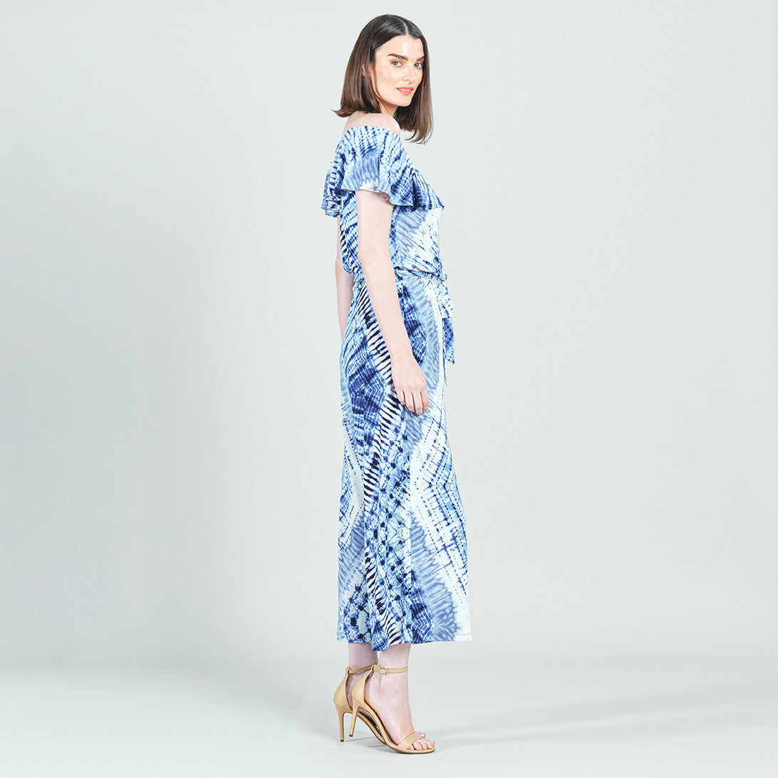 Clara Sunwoo Trusted - Ruffle Off Shoulder Pocket Jumpsuit - Acid Wash - Final Sale!