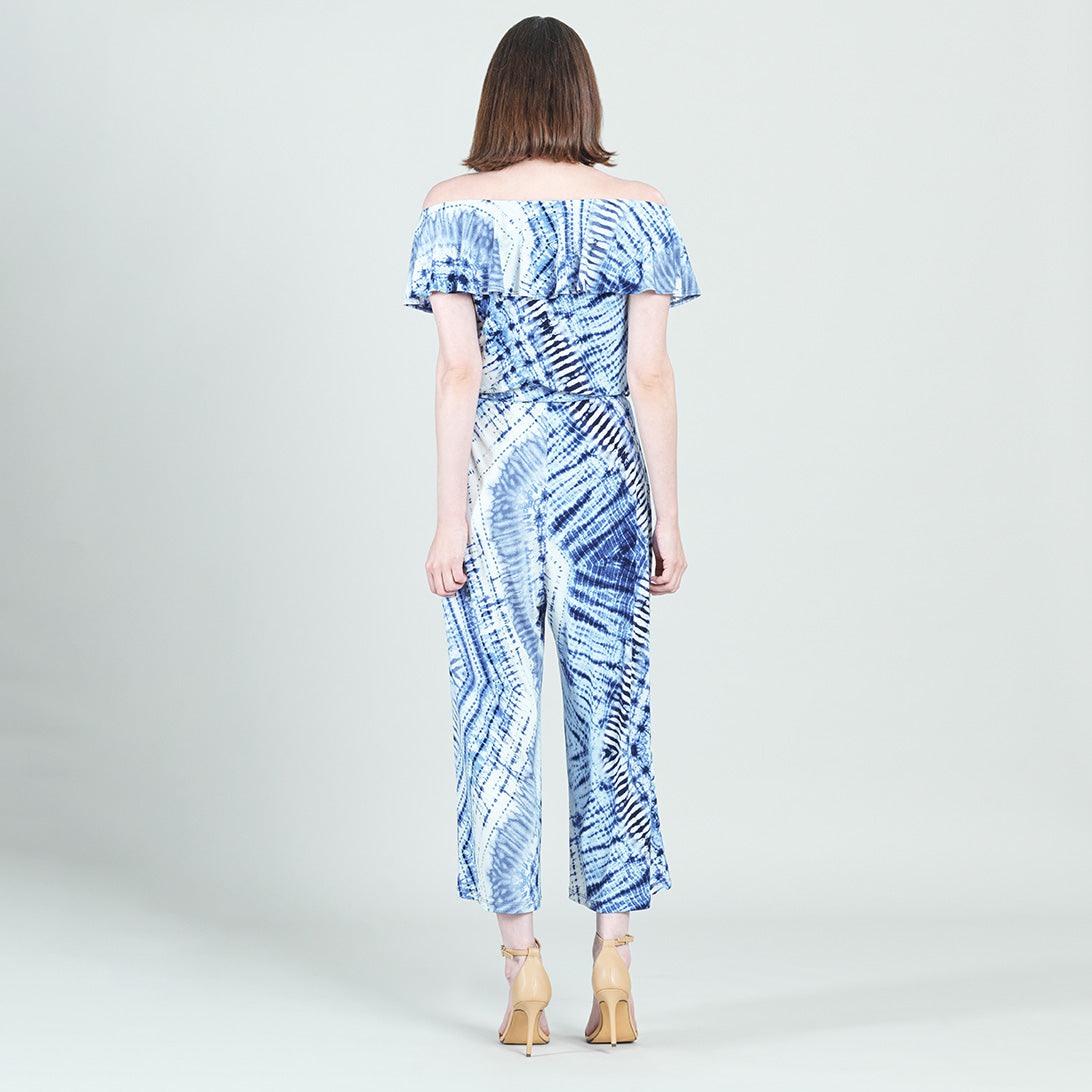 Clara Sunwoo Trusted - Ruffle Off Shoulder Pocket Jumpsuit - Acid Wash - Final Sale!