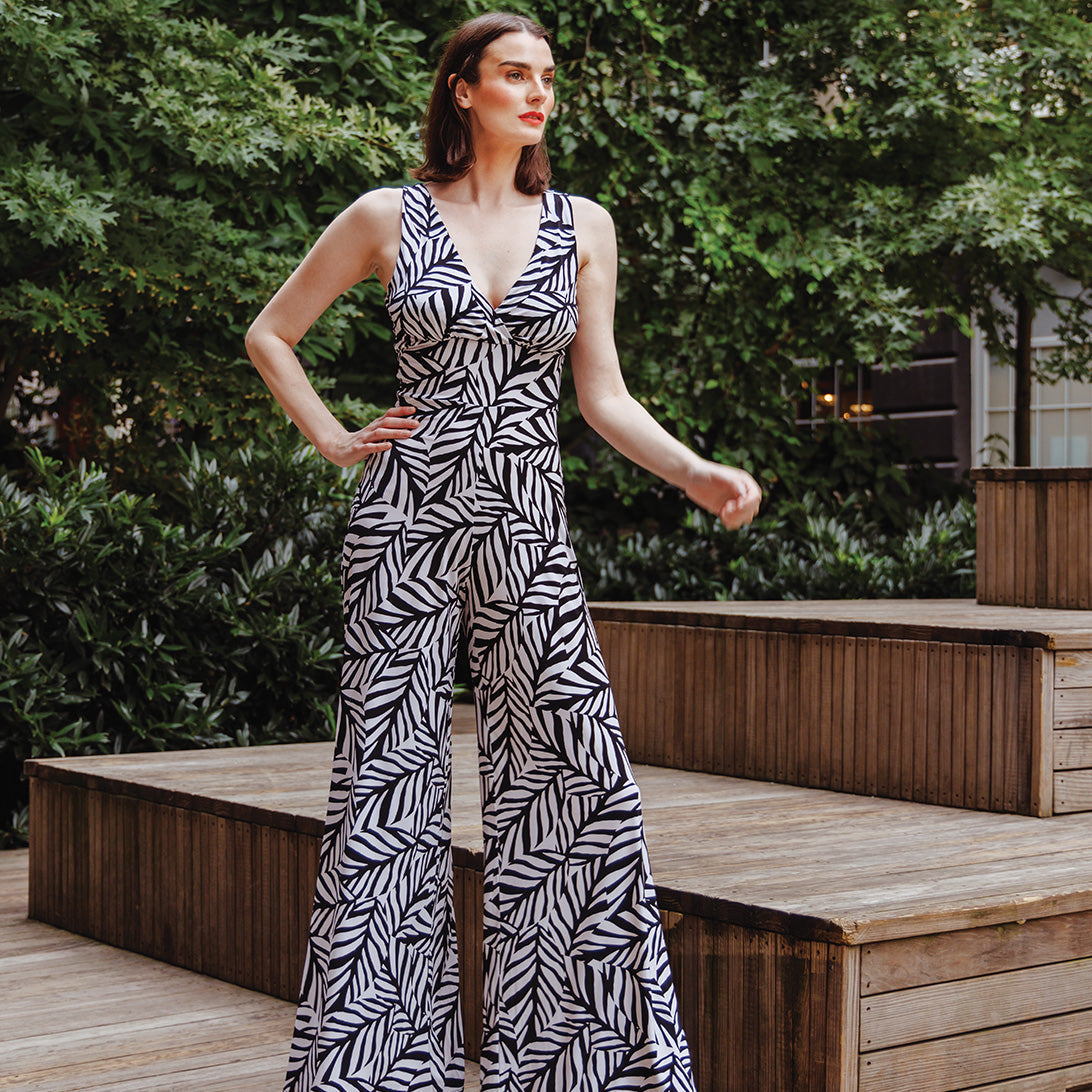 Clara Sunwoo Top Pick - Signature Jumpsuit - Leaf Stripe - Final Sale!