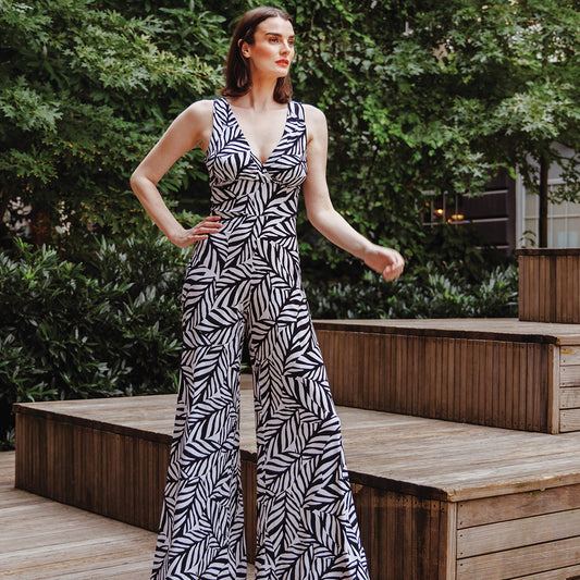 Clara Sunwoo Top Pick - Signature Jumpsuit - Leaf Stripe - Final Sale!