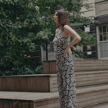 Clara Sunwoo Top Pick - Signature Jumpsuit - Leaf Stripe - Final Sale!