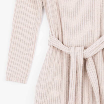 Clara Sunwoo Value - Chunky Ribbed - Tie Waist Pocket Midi Sweater Dress - Sand - Final Sale!