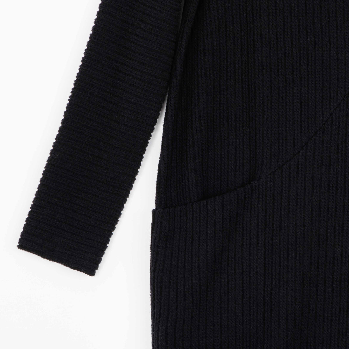 Clara Sunwoo Latest - Chunky Ribbed - Tunic Pocket Sweater Dress - Black - Final Sale!