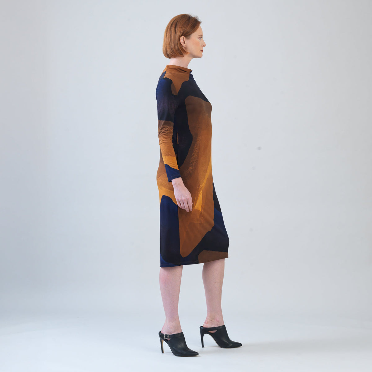 Clara Sunwoo Quality - Tie Waist Pocket Midi Dress - Tan Watercolor - Final Sale!