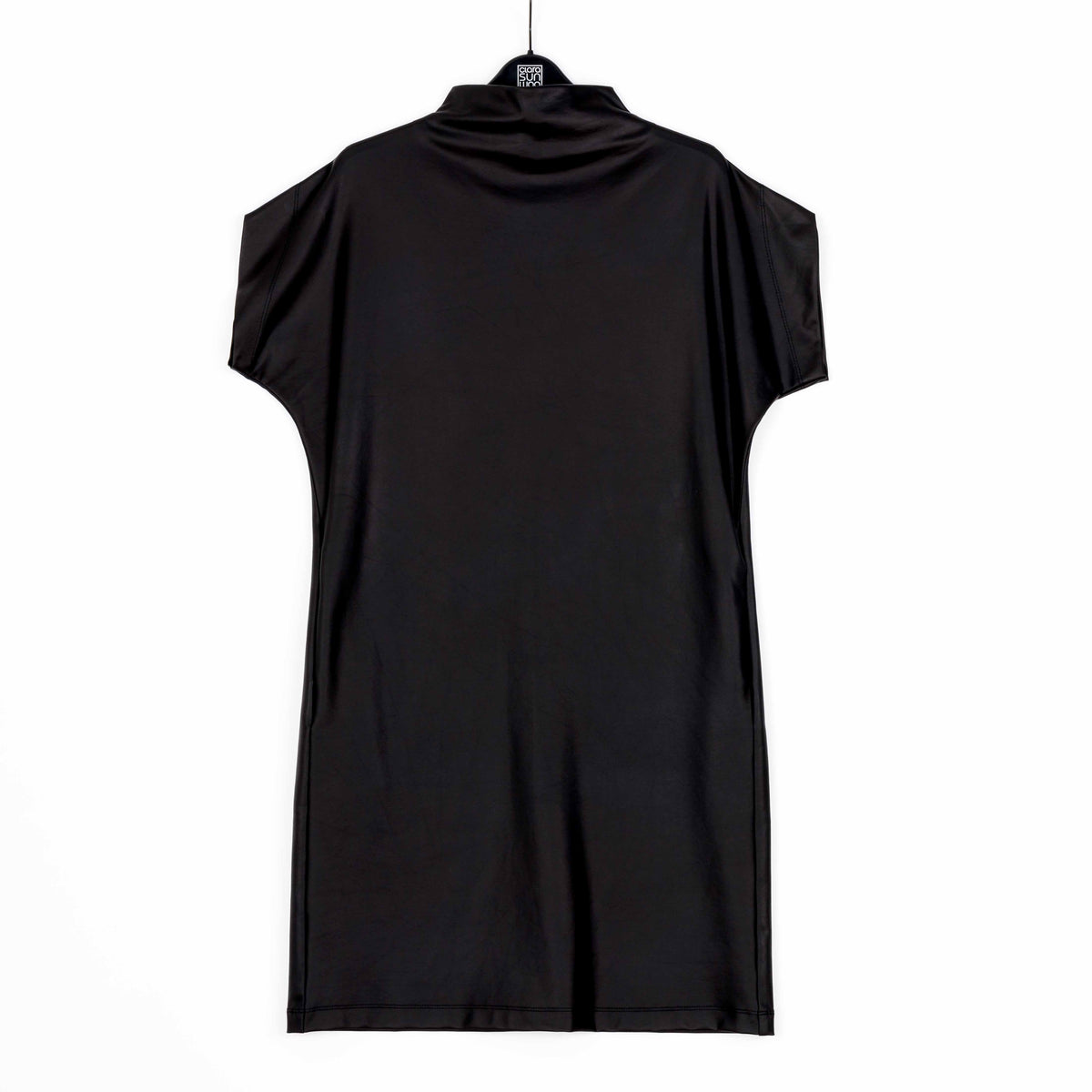 Clara Sunwoo Popular - Liquid Leather™ - High Neck Tunic Pocket Dress - Black - Final Sale!