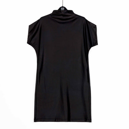 Clara Sunwoo Popular - Liquid Leather™ - High Neck Tunic Pocket Dress - Black - Final Sale!