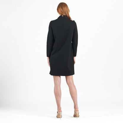Clara Sunwoo Value - Ponte Knit - Funnel Neck Tunic Sweater Dress - Black - Final Sale!