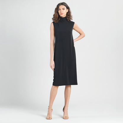 Clara Sunwoo Signature - Peach Knit - Mock Neck Midi Dress - Black - Final Sale!