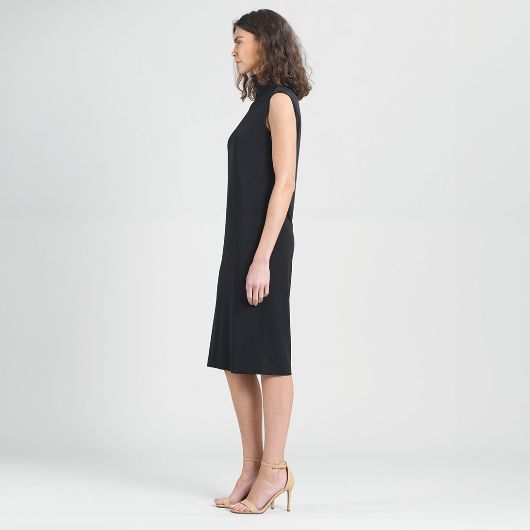 Clara Sunwoo Signature - Peach Knit - Mock Neck Midi Dress - Black - Final Sale!