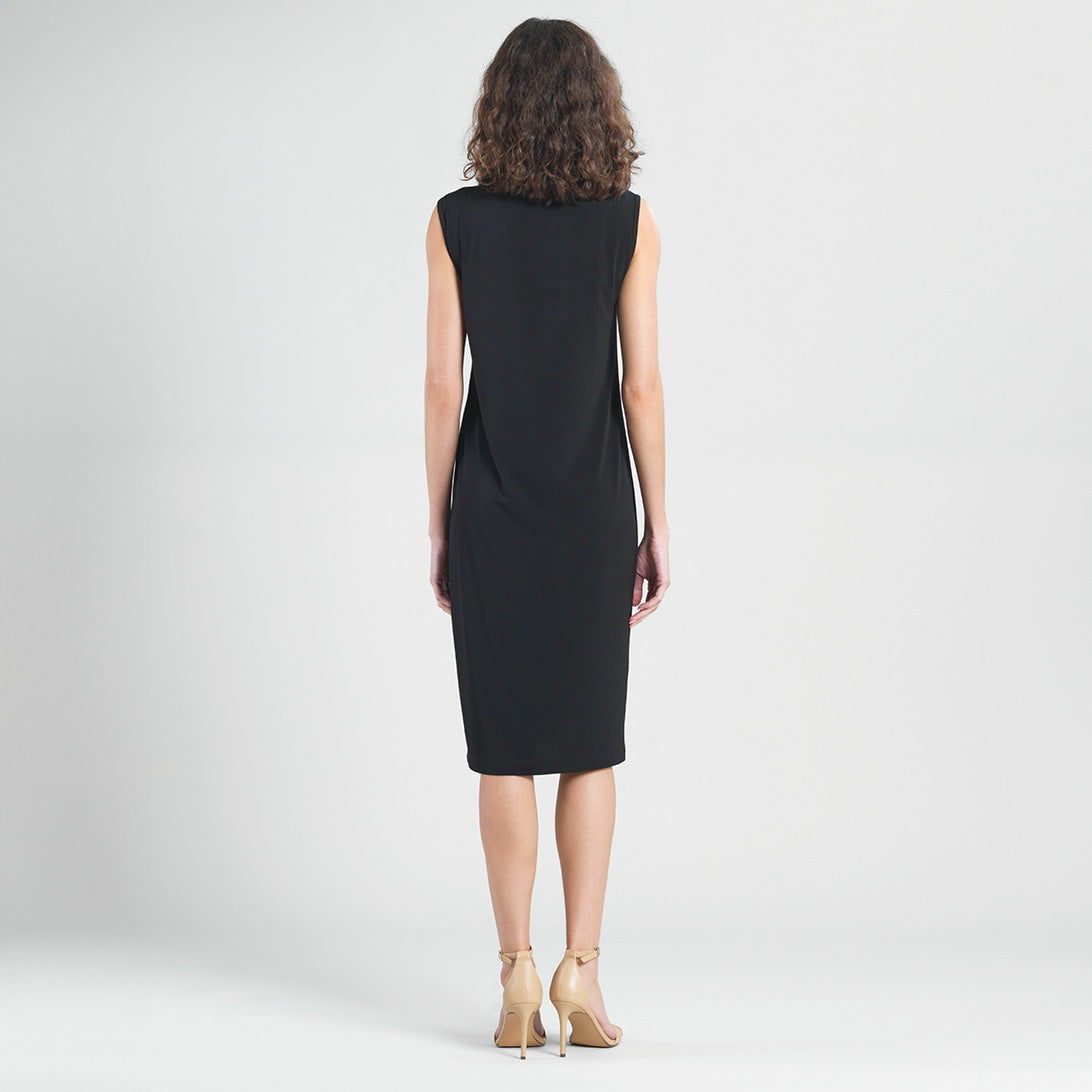 Clara Sunwoo Signature - Peach Knit - Mock Neck Midi Dress - Black - Final Sale!