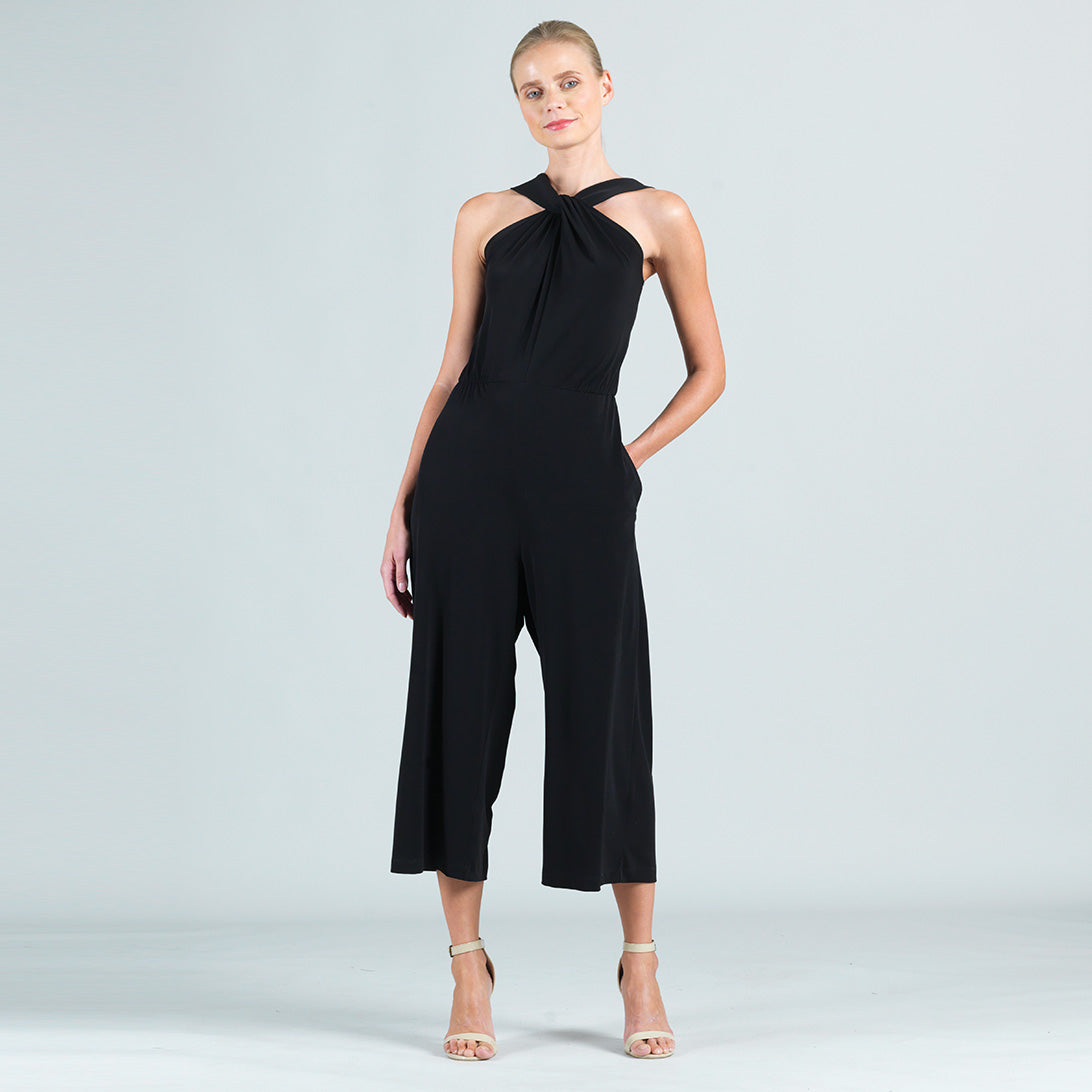 Clara Sunwoo Quality - Grecian Halter Pocket Jumpsuit - Black - Final Sale!