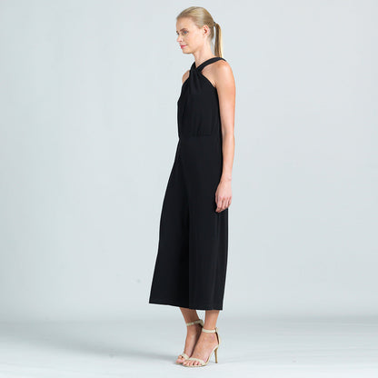 Clara Sunwoo Quality - Grecian Halter Pocket Jumpsuit - Black - Final Sale!