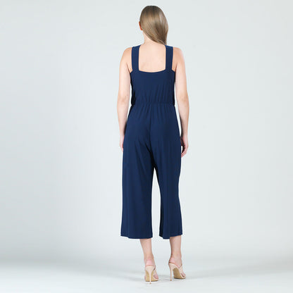 Clara Sunwoo Popular - Grecian Halter Pocket Jumpsuit - Navy - Final Sale!
