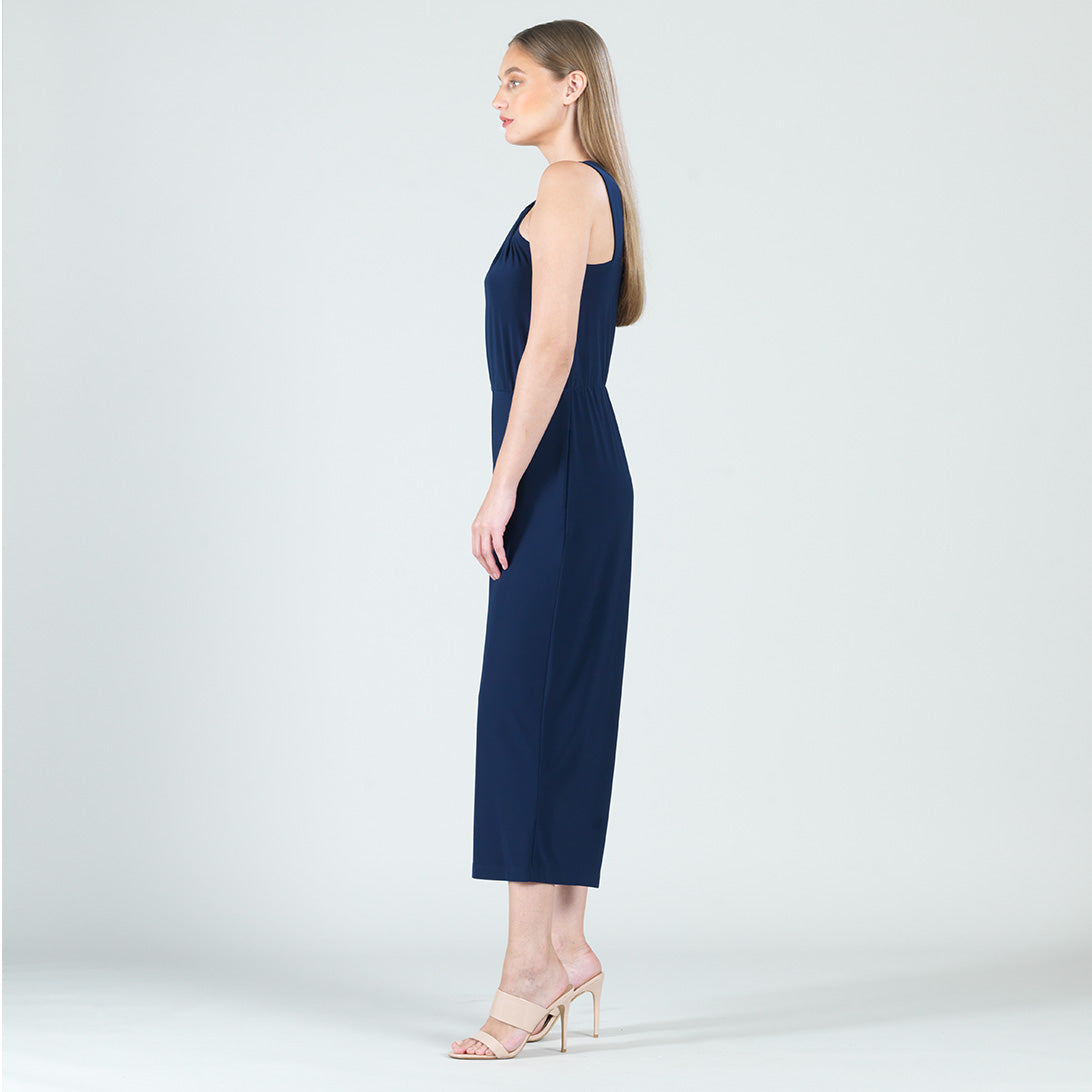 Clara Sunwoo Popular - Grecian Halter Pocket Jumpsuit - Navy - Final Sale!