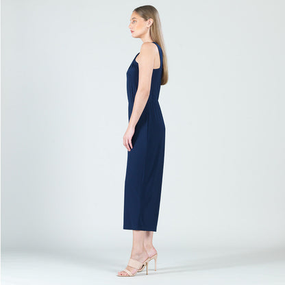 Clara Sunwoo Popular - Grecian Halter Pocket Jumpsuit - Navy - Final Sale!