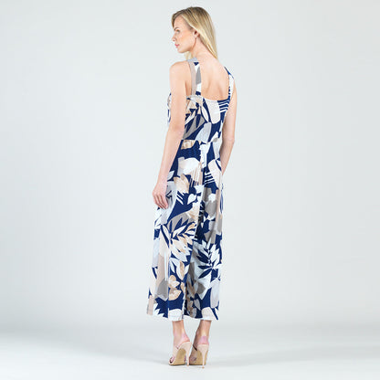 Clara Sunwoo Smart Buy - Grecian Halter Pocket Jumpsuit - Geo Flower - Final Sale!