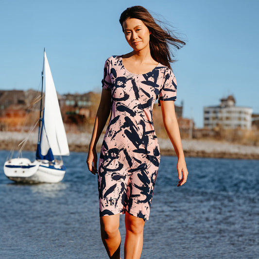 Clara Sunwoo Quality - Back Keyhole Dress - Splash Stroke - Final Sale!