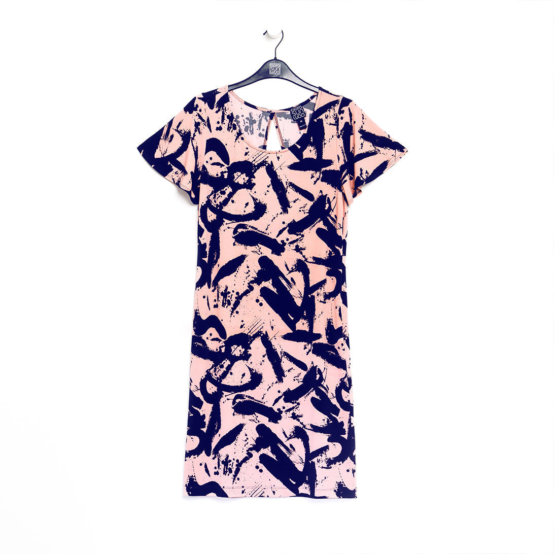 Clara Sunwoo Quality - Back Keyhole Dress - Splash Stroke - Final Sale!