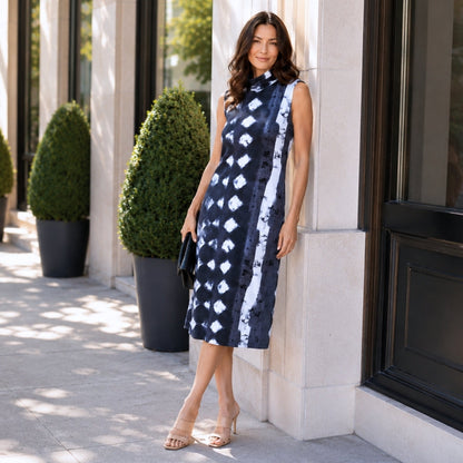 Clara Sunwoo Latest - Mock Neck Midi Sheath Dress - Diamond Grey-Scale - Final Sale!