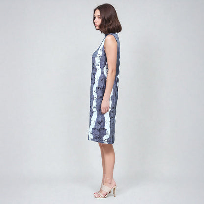 Clara Sunwoo Latest - Mock Neck Midi Sheath Dress - Diamond Grey-Scale - Final Sale!