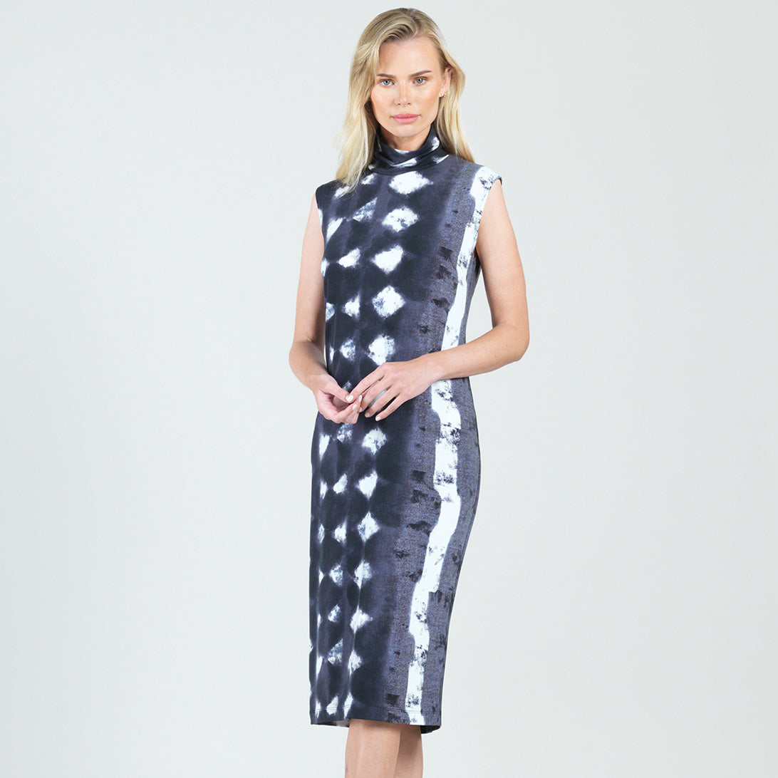 Clara Sunwoo Latest - Mock Neck Midi Sheath Dress - Diamond Grey-Scale - Final Sale!