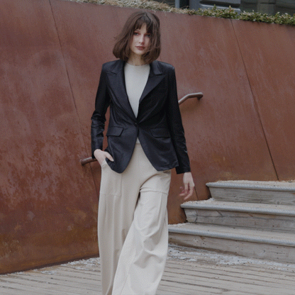 Clara Sunwoo Trending - Liquid Leather™ Signature Pocket Blazer - Black