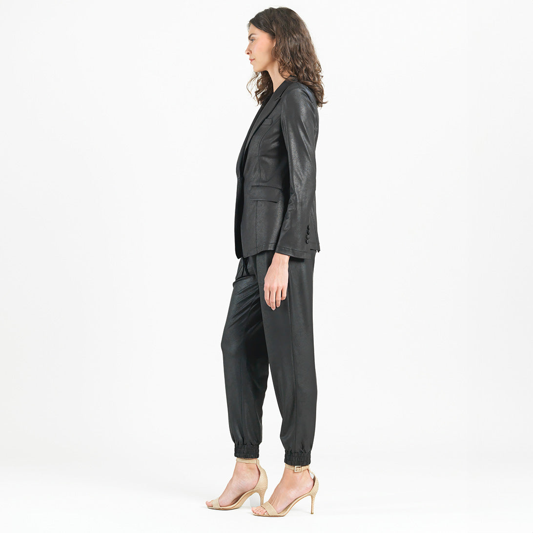 Clara Sunwoo Trending - Liquid Leather™ Signature Pocket Blazer - Black