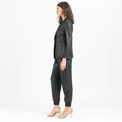 Clara Sunwoo Trending - Liquid Leather™ Signature Pocket Blazer - Black