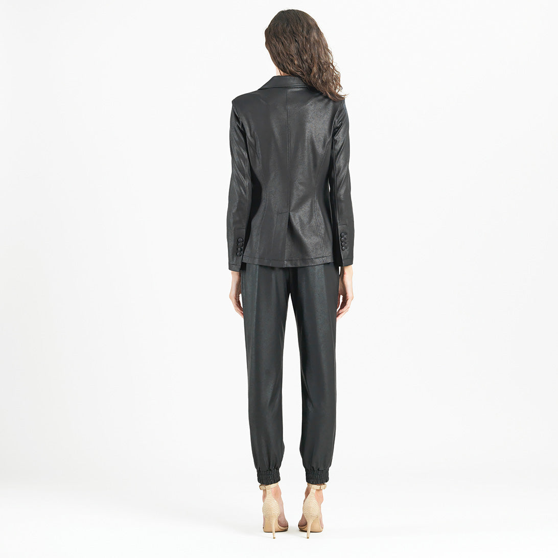 Clara Sunwoo Trending - Liquid Leather™ Signature Pocket Blazer - Black