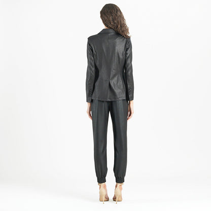 Clara Sunwoo Trending - Liquid Leather™ Signature Pocket Blazer - Black