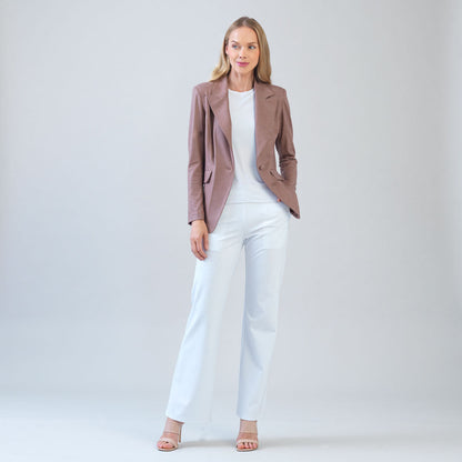Clara Sunwoo Value - Liquid Leather™ Signature Pocket Blazer - Taupe