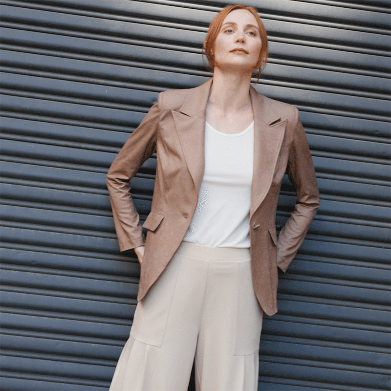 Clara Sunwoo Value - Liquid Leather™ Signature Pocket Blazer - Taupe